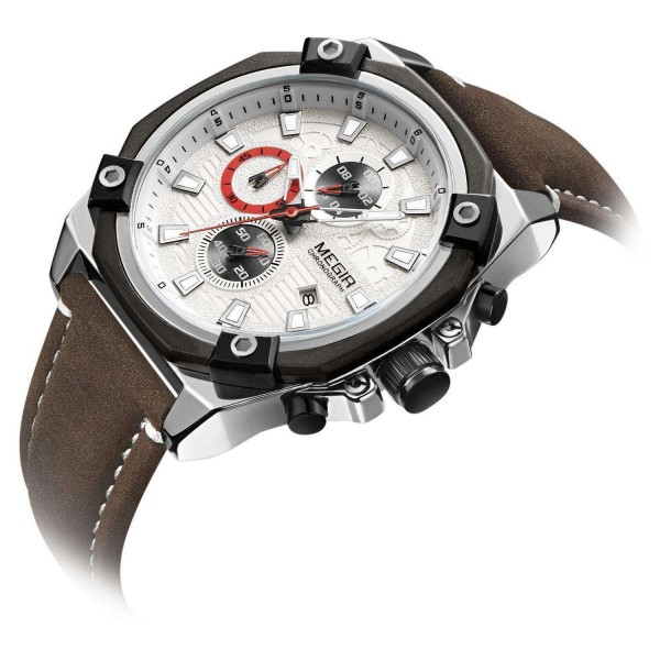 Годинник Megir Silver Brown MG2054 - 3487775