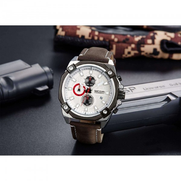 Годинник Megir Silver Brown MG2054 - 3487775