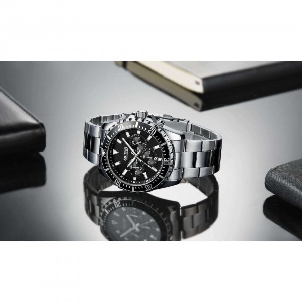 Годинник Megir Silver Black Silver MG2064 SS - 3487777 Годинник Megir Silver Black Silver MG2064 SS - 3487777