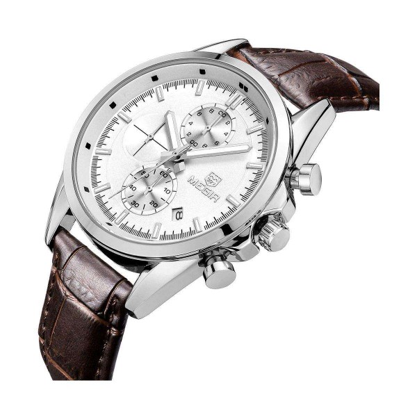 Годинник Megir Silver Silver Brown MG5005 - 3487779