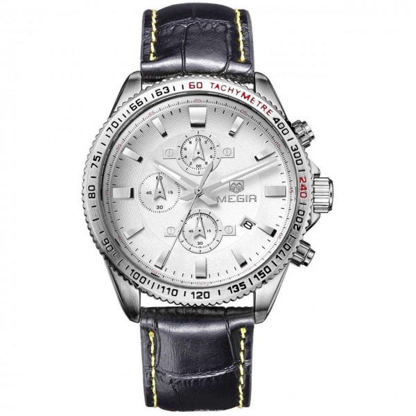 Годинник Megir Silver White Black MG3001 - 3487780