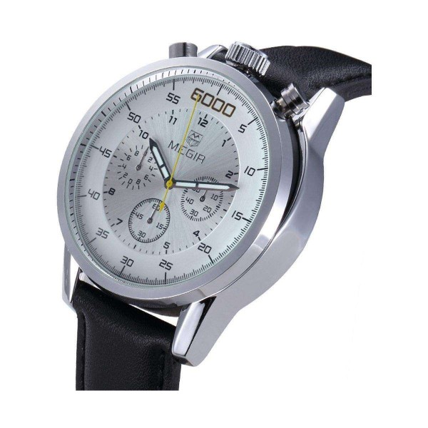 Годинник Megir Silver White Black MG3005 - 3487782