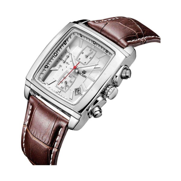 Годинник Megir Silver White Brown MG2028 - 3487784