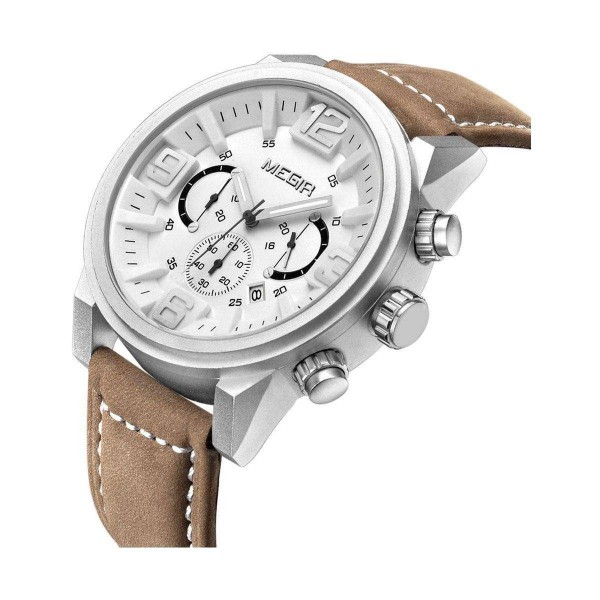Годинник Megir Silver White Brown MG3010 - 3487785
