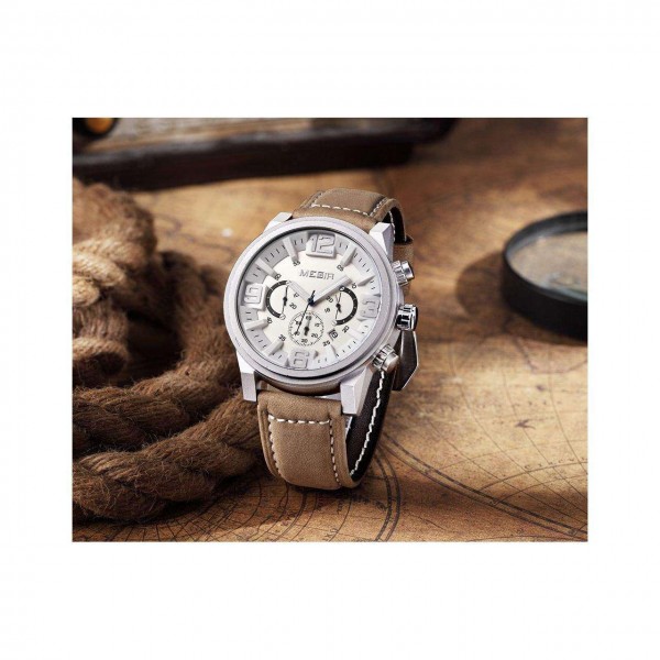 Годинник Megir Silver White Brown MG3010 - 3487785