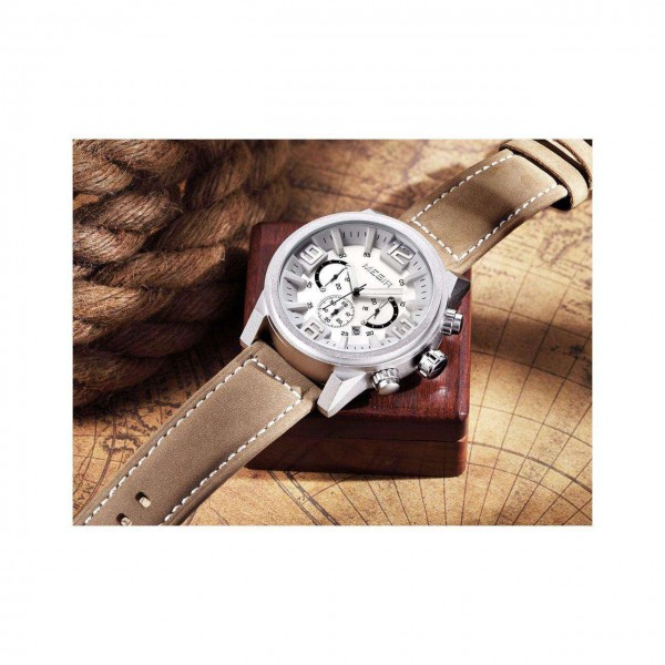 Годинник Megir Silver White Brown MG3010 - 3487785