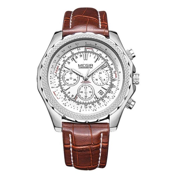 Годинник Megir White Brown MG2007 - 3487792