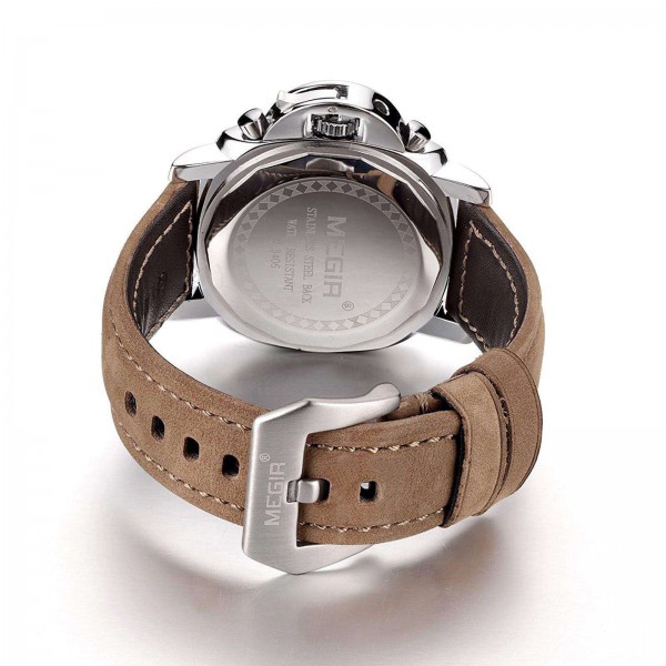 Годинник Megir Silver White Brown MG3406 - 3487795