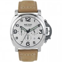 Часы Megir Silver White Brown MG3406