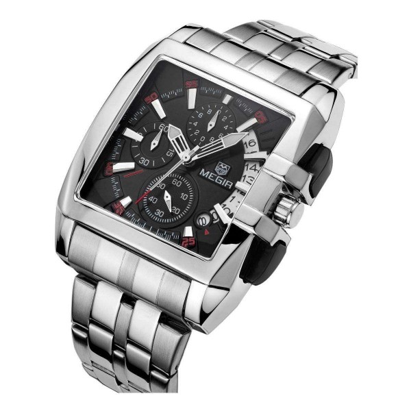 Годинник Megir Silver Black Silver MG2018 SS - 3487804