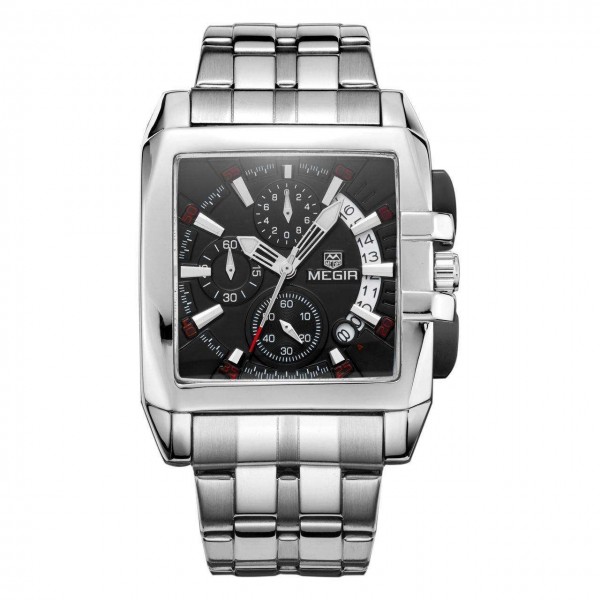 Годинник Megir Silver Black Silver MG2018 SS - 3487804