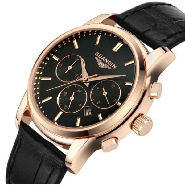 Часы Guanqin Gold-Black-Black GQ12005 CL - 3488115