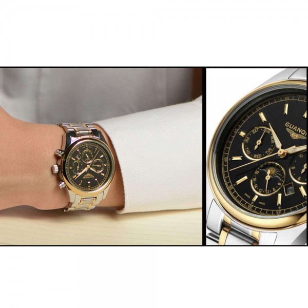 Часы Guanqin Gold-Black-SilverGold GQ12001 CS - 3488123 Часы Guanqin Gold-Black-SilverGold GQ12001 CS - 3488123