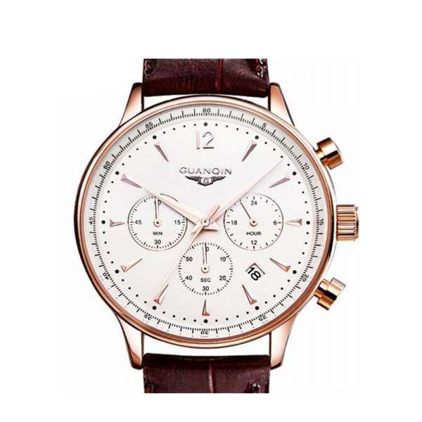 Часы Guanqin Gold-White-Brown GQ001 CL - 3488140