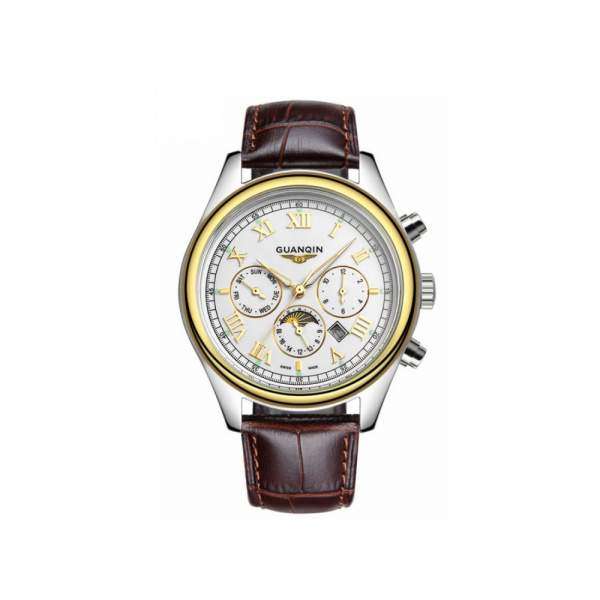 Часы Guanqin Gold-White-Brown GQ12001-2A CL - 3488141