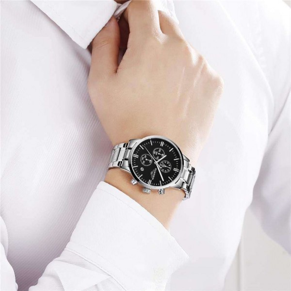 Годинник Guanqin Silver-Black-Silver GQ12006-A CS - 3488166