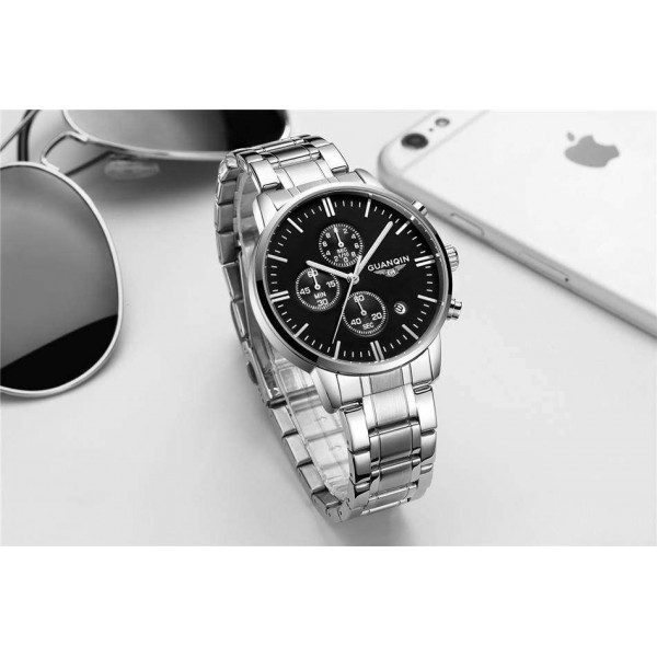 Годинник Guanqin Silver-Black-Silver GQ12006-A CS - 3488166