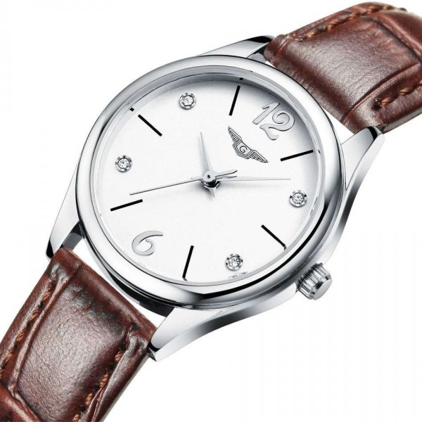 Часы Guanqin Silver-White-Brown GS19031 CL - 3488196