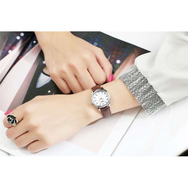 Часы Guanqin Silver-White-Brown GS19031 CL - 3488196