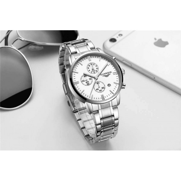 Часы Guanqin Silver-White-Silver GQ12006-A CS - 3488200 Часы Guanqin Silver-White-Silver GQ12006-A CS - 3488200