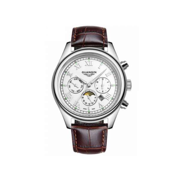 Часы Guanqin Silver-White-Brown GQ12001-2A CL - 3488204