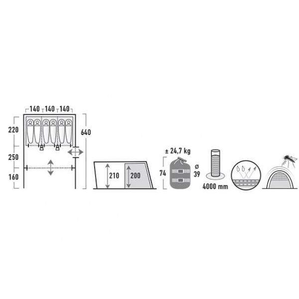 Намет High Peak Leesburg 6 (Grey/Blue) - 3489020 Намет High Peak Leesburg 6 (Grey/Blue) - 3489020