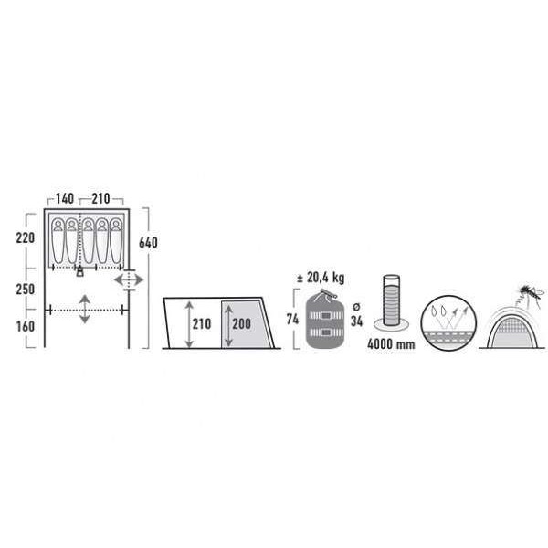 Намет High Peak Leesburg 5 (Grey/Blue) - 3489021 Намет High Peak Leesburg 5 (Grey/Blue) - 3489021