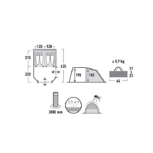 Палатка High Peak Ancona 4 (Dark Grey/Red) - 3489036 Палатка High Peak Ancona 4 (Dark Grey/Red) - 3489036
