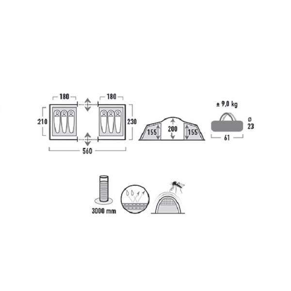 Палатка High Peak Como 6 (Dark Grey/Red) - 3489037 Палатка High Peak Como 6 (Dark Grey/Red) - 3489037