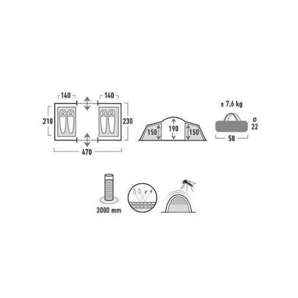 Палатка High Peak Como 4 (Dark Grey/Red) - 3489038 Палатка High Peak Como 4 (Dark Grey/Red) - 3489038