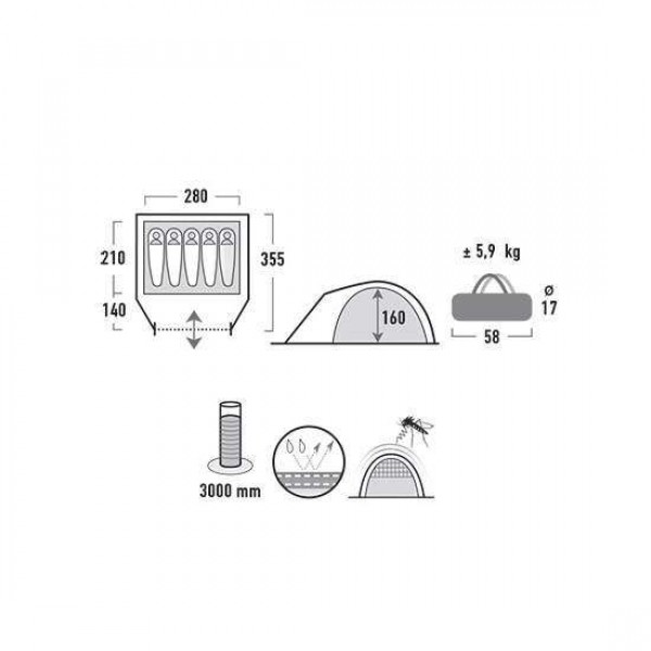 Палатка High Peak Nevada 5 (Dark Grey/Red) - 3489041 Палатка High Peak Nevada 5 (Dark Grey/Red) - 3489041