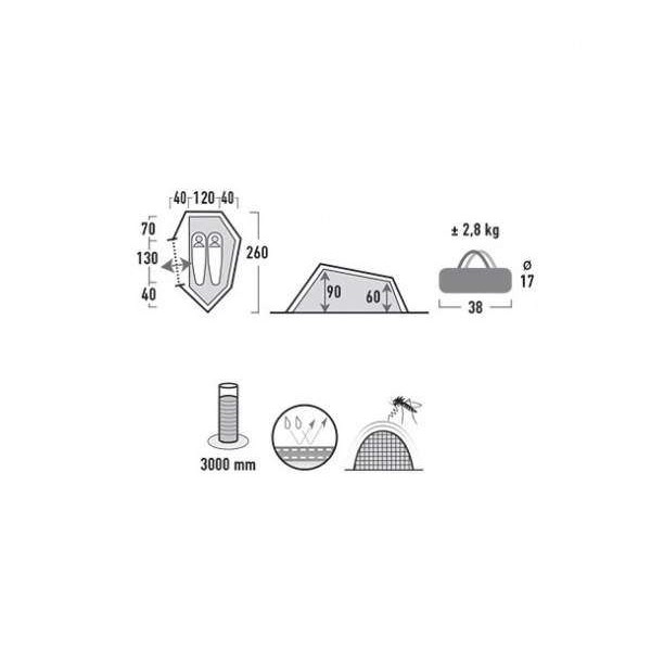 Палатка High Peak Sparrow 2 (Pesto/Red) - 3489044 Палатка High Peak Sparrow 2 (Pesto/Red) - 3489044