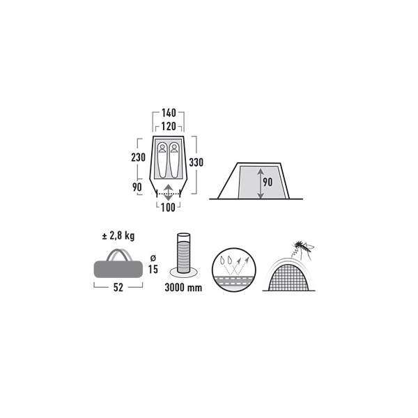 Палатка High Peak Kite 2 (Pesto/Red) - 3489048 Палатка High Peak Kite 2 (Pesto/Red) - 3489048