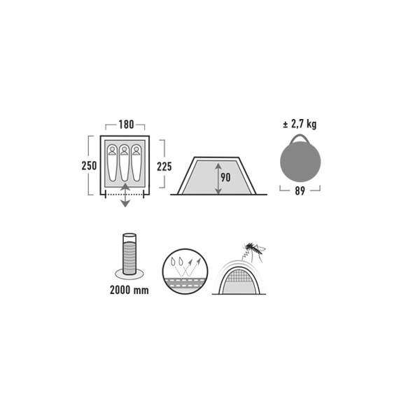 Палатка High Peak Boston 3 (Aluminium/Dark Grey) - 3489050 Палатка High Peak Boston 3 (Aluminium/Dark Grey) - 3489050