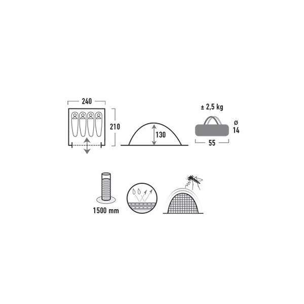 Палатка High Peak Monodome XL 4 (Blue/Grey) - 3489096 Палатка High Peak Monodome XL 4 (Blue/Grey) - 3489096