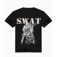 Футболка чорна з принтом SWAT