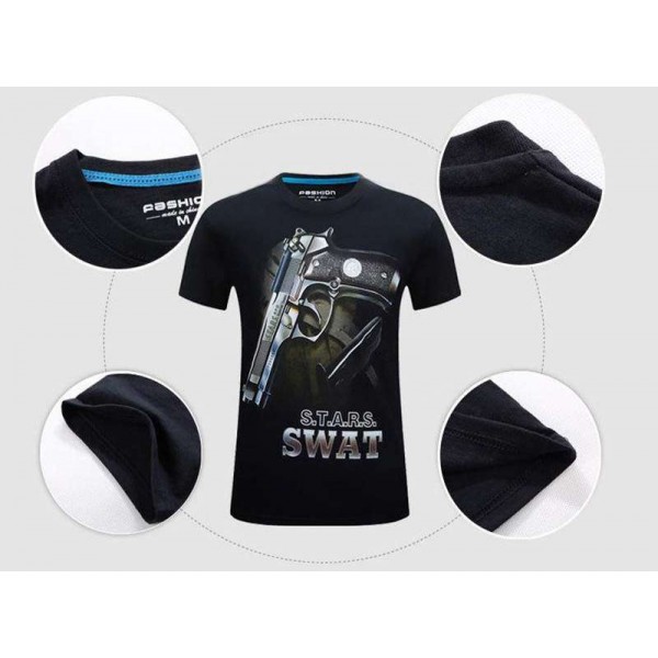 Футболка черная с принтом Пистолет - 3490301 Футболка черная с принтом Пистолет - 3490301