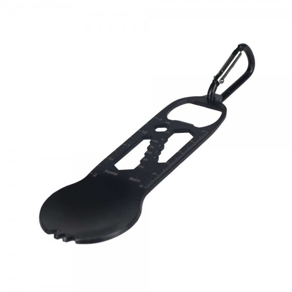 M-Tac мультитул/столовий прибор з карабіном чорний - 60007002