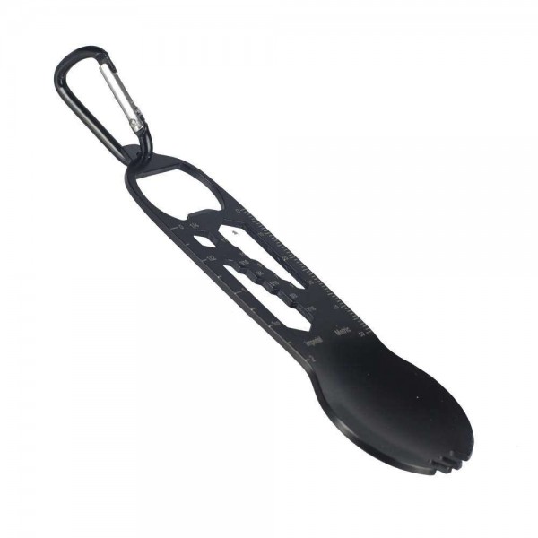 M-Tac мультитул/столовий прибор з карабіном чорний - 60007002