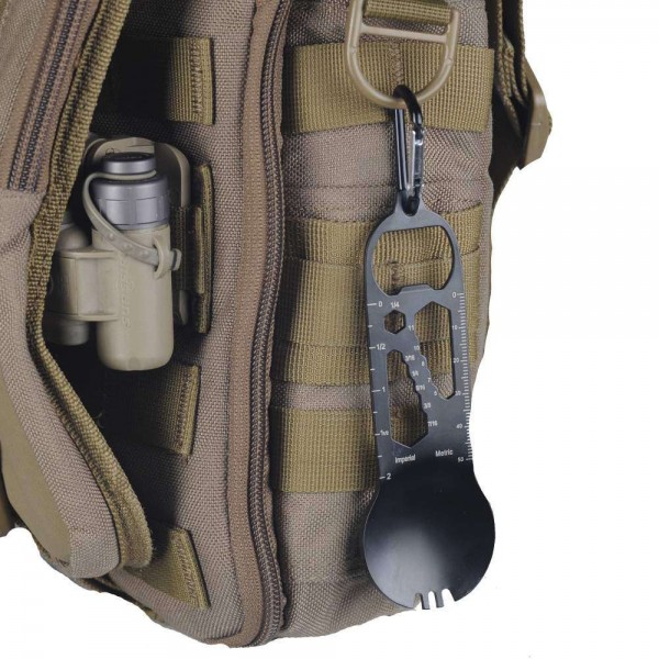 M-Tac мультитул/столовий прибор з карабіном чорний - 60007002