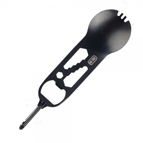 M-Tac мультитул/столовий прибор з карабіном чорний - 60007002