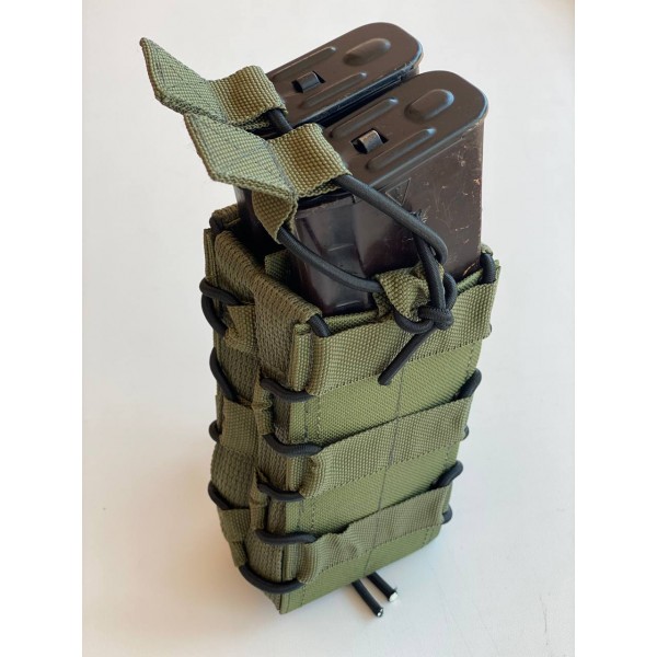 Двойной штурмовой подсумок для магазинов АК на кнопках МК Олива - 3578087