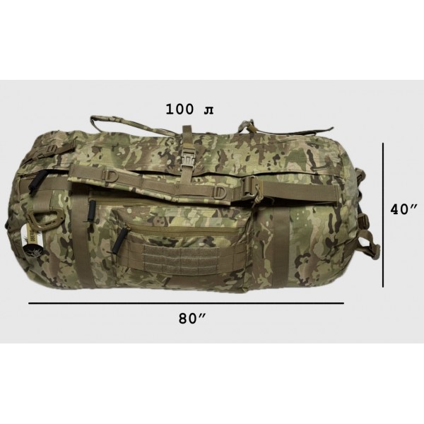 Сумка тактична Cordura 1000 Den (100 літрів) Преміум Oberig Мультикам - 3578100