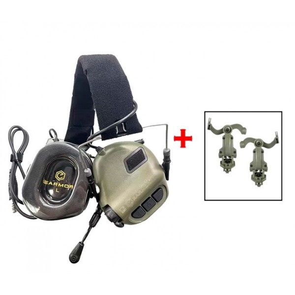 Активні навушники Earmor M32 Мod3 з кріпленням на шолом Олива - 3578115 Активні навушники Earmor M32 Мod3 з кріпленням на шолом Олива - 3578115