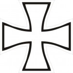 Наклейка на Авто Білий Хрест ЗСУ 15 х15 см