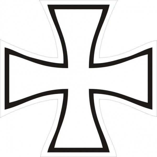 Наклейка на Авто Білий Хрест ЗСУ 15 х15 см - 3578230