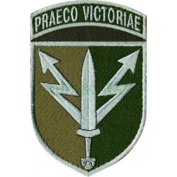 Шеврон ССО 111 Інформаційно-телекомунікаційний вузол з девізом Praeco Victoriae Олива