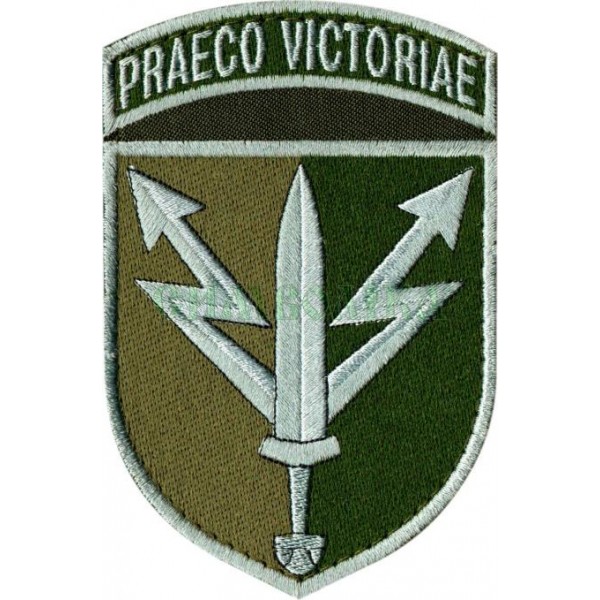 Шеврон ССО 111 Інформаційно-телекомунікаційний вузол з девізом Praeco Victoriae Олива - 3578232