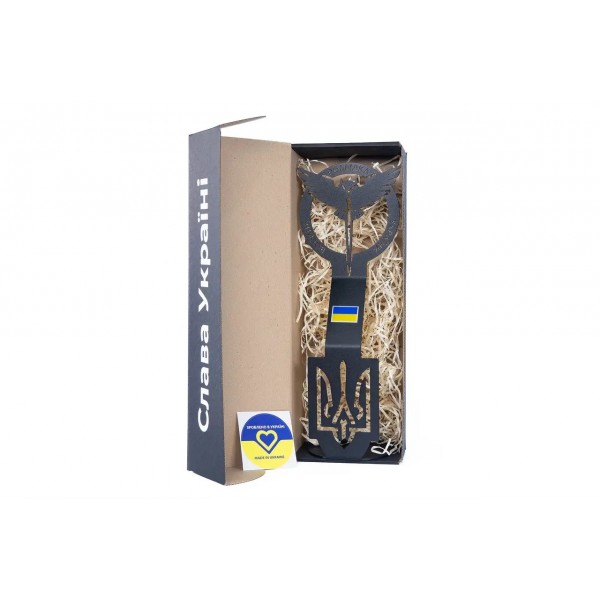 Статуетка металева "Воєнна розвідка України" Чорна - 3578256