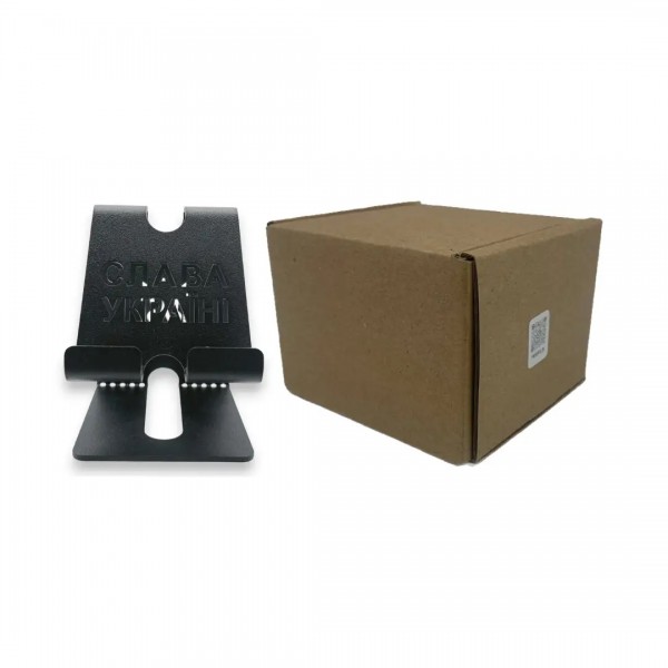 Підставка для телефону металева "Слава Україні" Чорна - 3578257